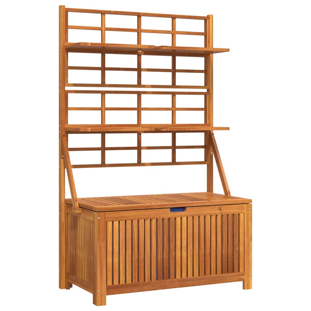 vidaXL Storage Box with Trellis Tool Chest Home Organizer Solid Wood Acacia-1