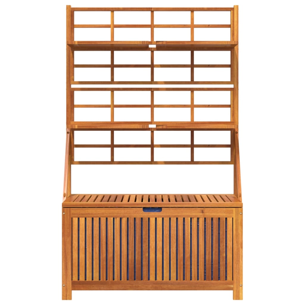 vidaXL Storage Box with Trellis Tool Chest Home Organizer Solid Wood Acacia-4