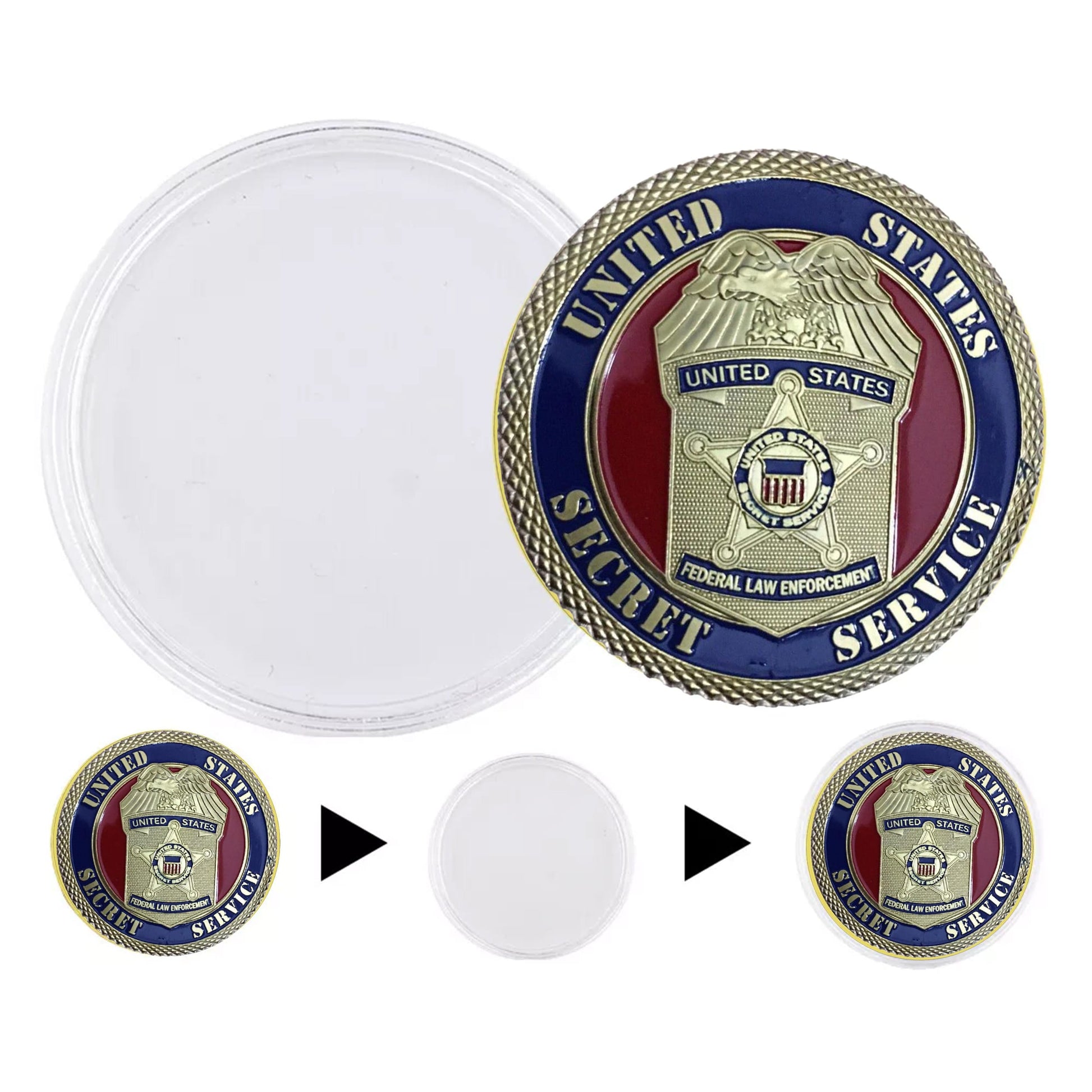 United States Secret Service Gold Plated Commemorative Coin-5